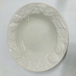 Williams Sonoma White Embossed Dinner Plate